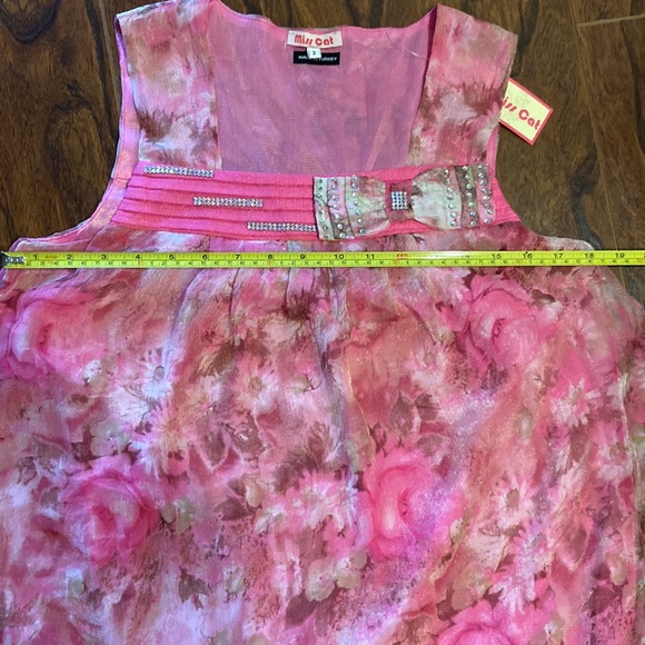 🆕 Pretty pink rose design tunic style dress in size 2 - Picture 5 of 8